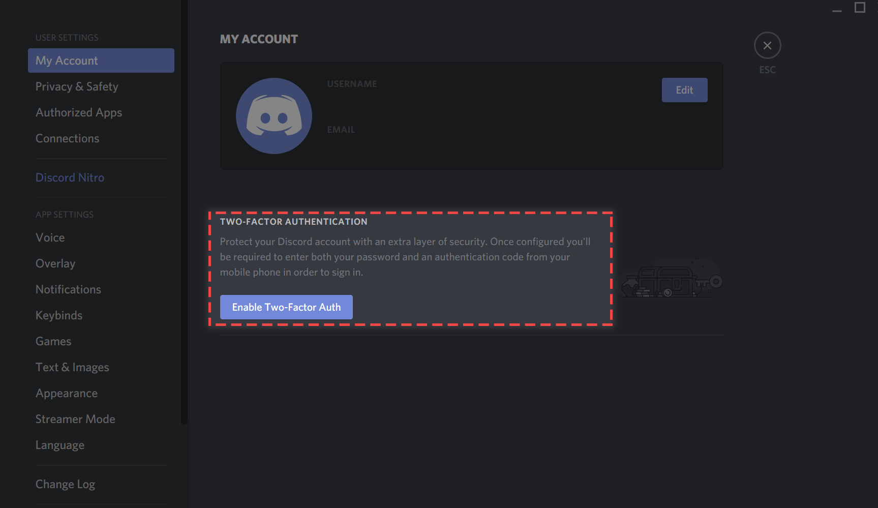 二段階認証のセットアップ Discord