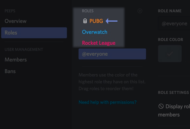 Discord Role Color Codes