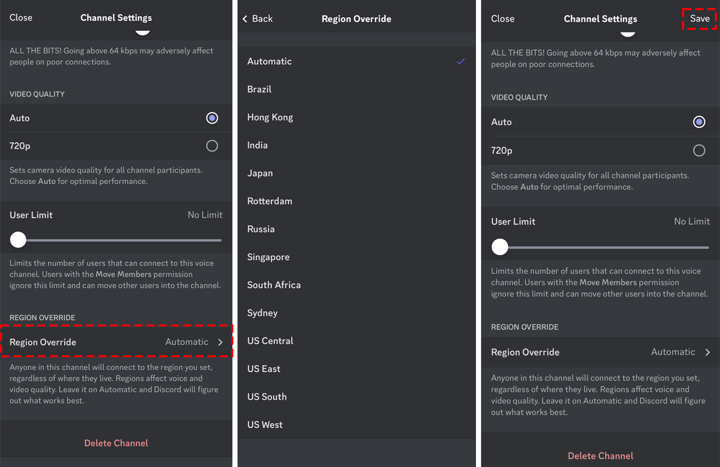 How to rearrange discord server list on mobile 