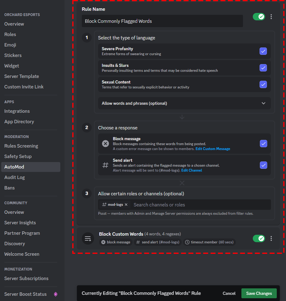 Activity Alerts + Security Actions – Discord