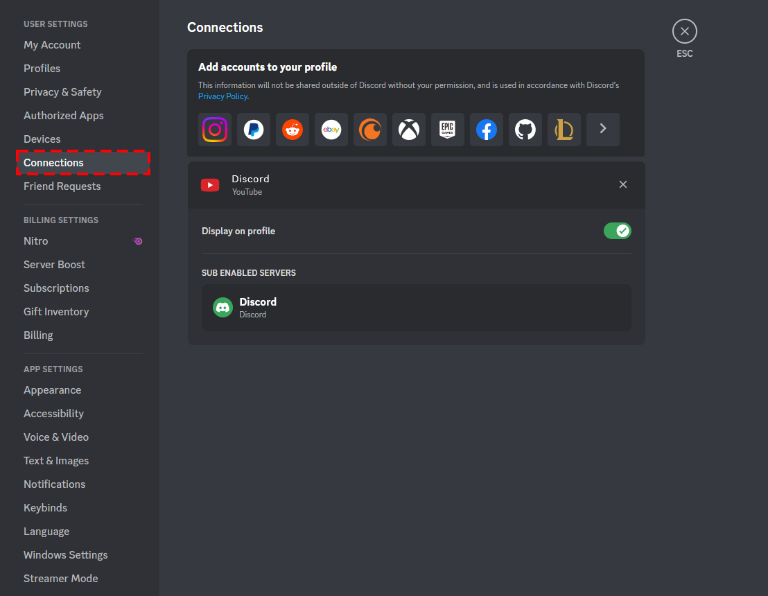 Server Integrations Page – Discord