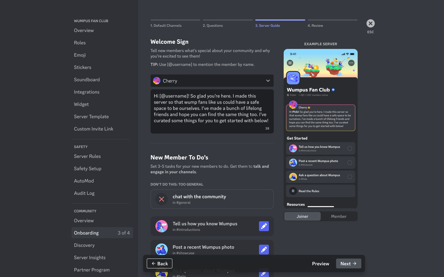 Configuración avanzada del servidor de comunidad – Discord