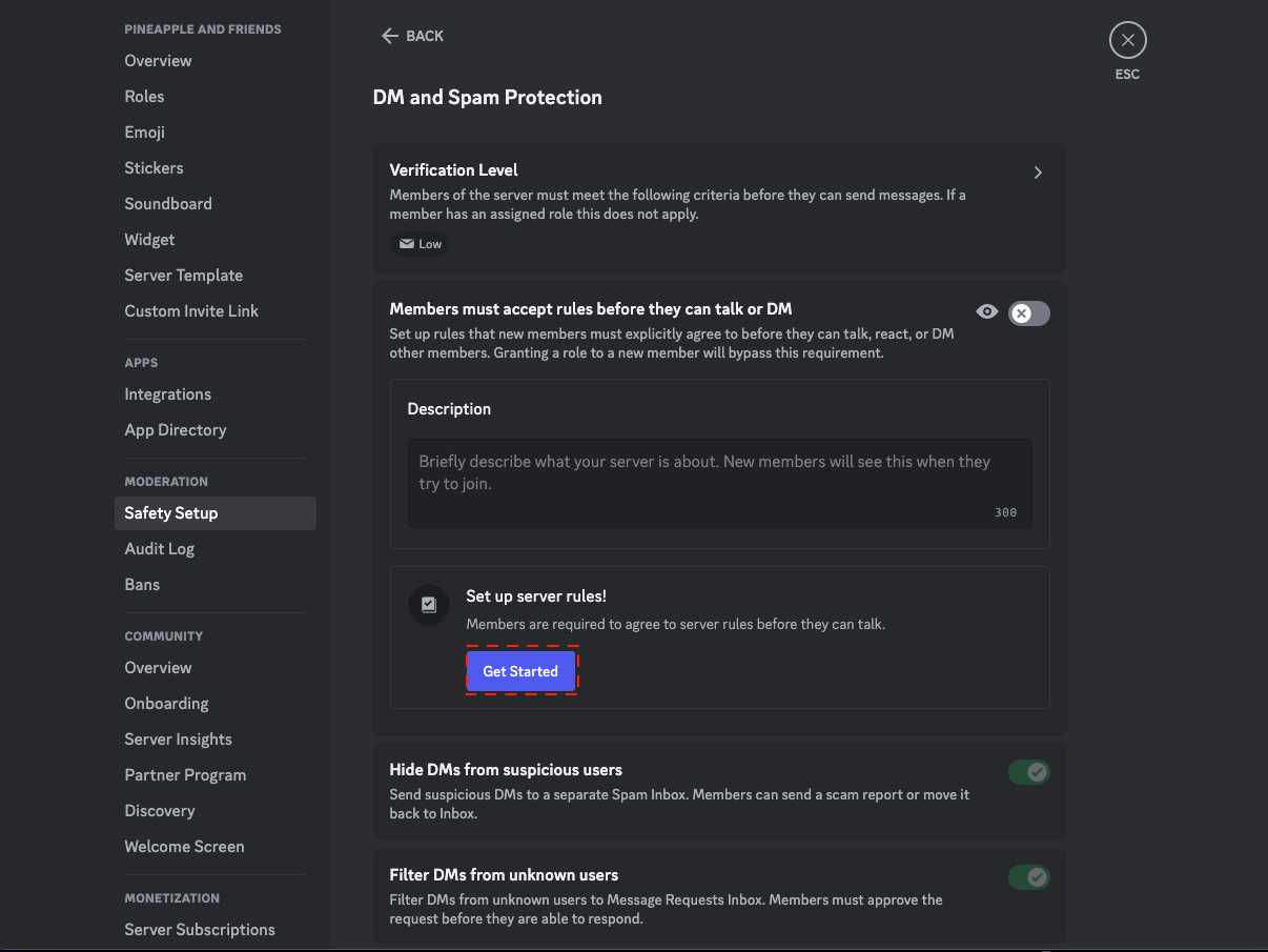 Create a custom discord server to meet your exact specifications