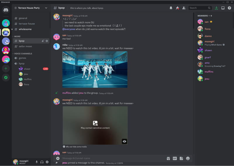 What teens see in closed online spaces such as the Discord app