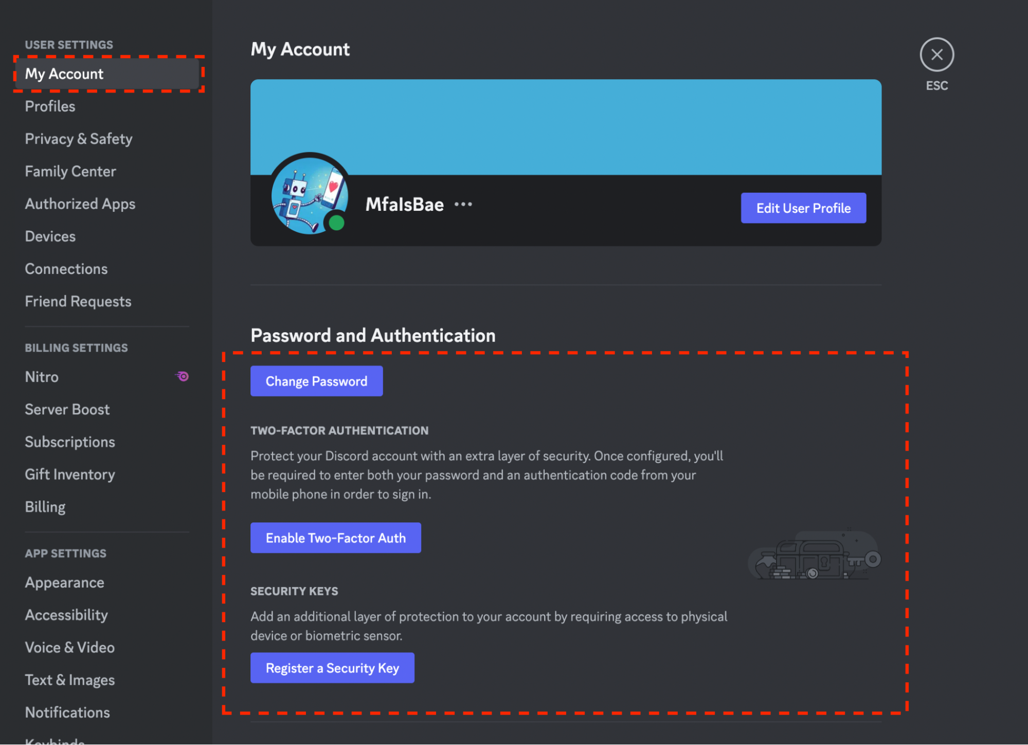 Установка многофакторной аутентификации – Discord