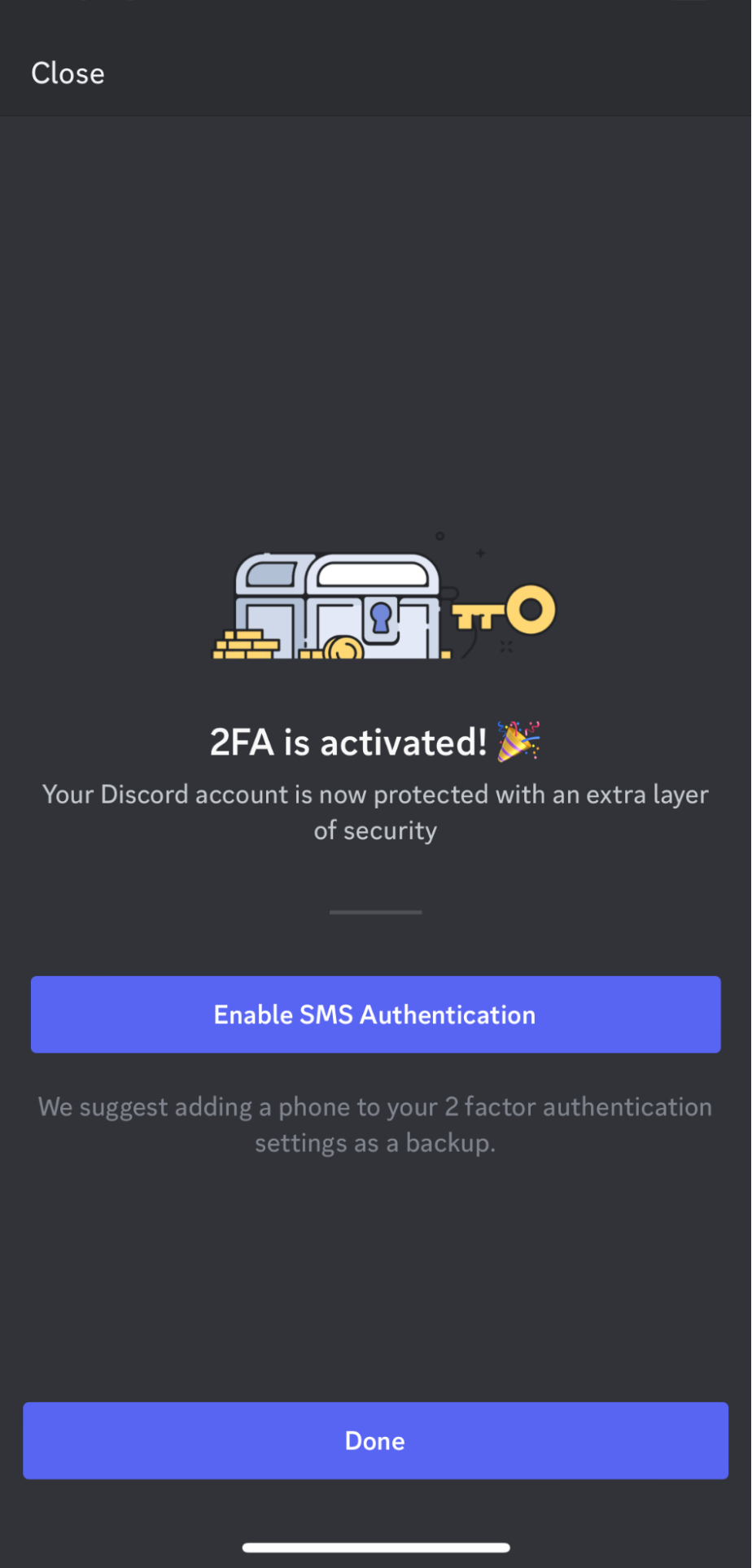 Configurando la Autenticación de dos factores – Discord