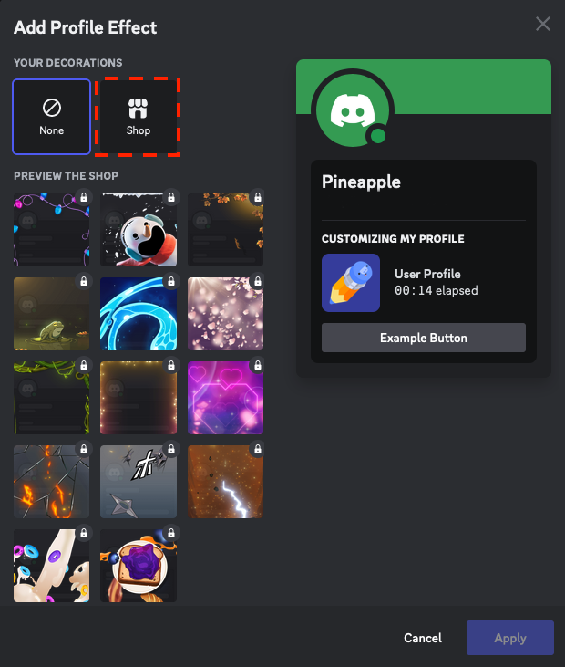Profile effects discord