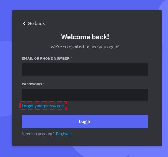 I forgot my Password! Where can I set a new one? – Discord