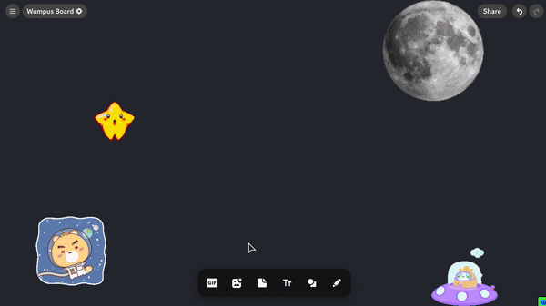 Icons for spaces etc. as GIFS not moving