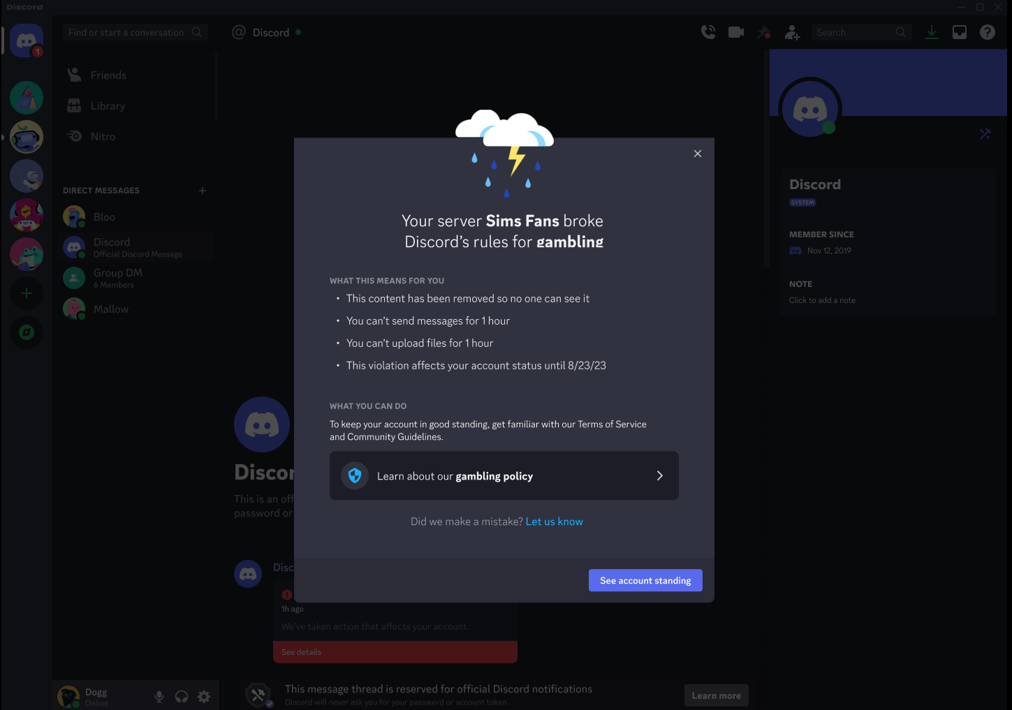 Discord Warning System – Discord