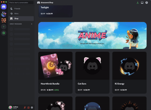 Discord store discount