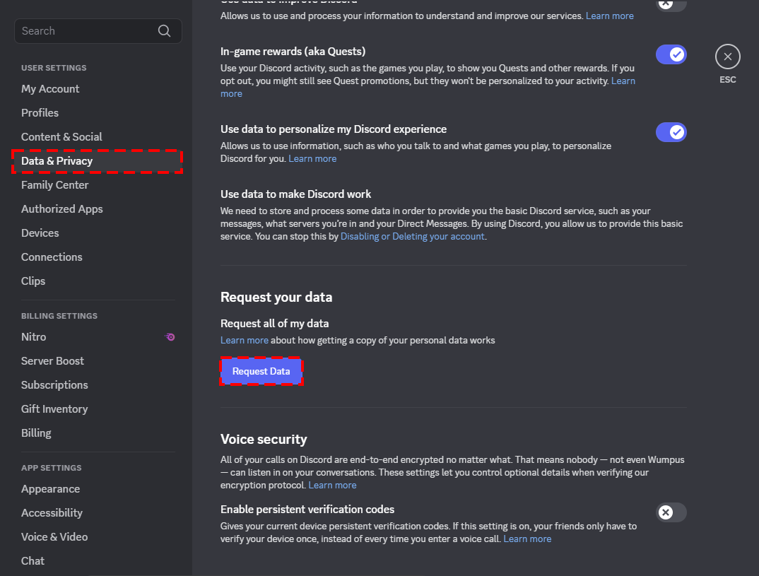 您的Discord 數據包– Discord
