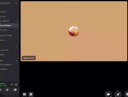 Uma demonstração em GIF de como usar os Efeitos Sonoros do Discord em um servidor do Discord