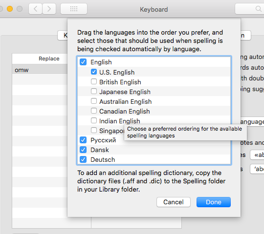 german spell check on mac