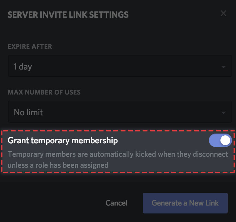 the instant invite is invalid or expired