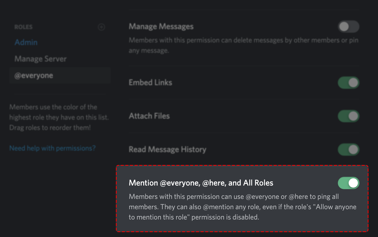 Role Mention Permissions Suppression Discord