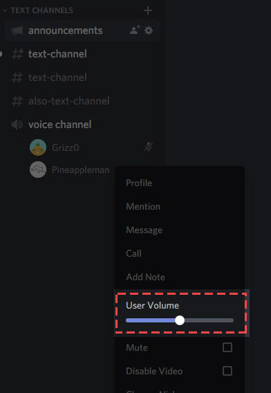 How Do I Adjust The Volume Level Of Individual Users In My Server