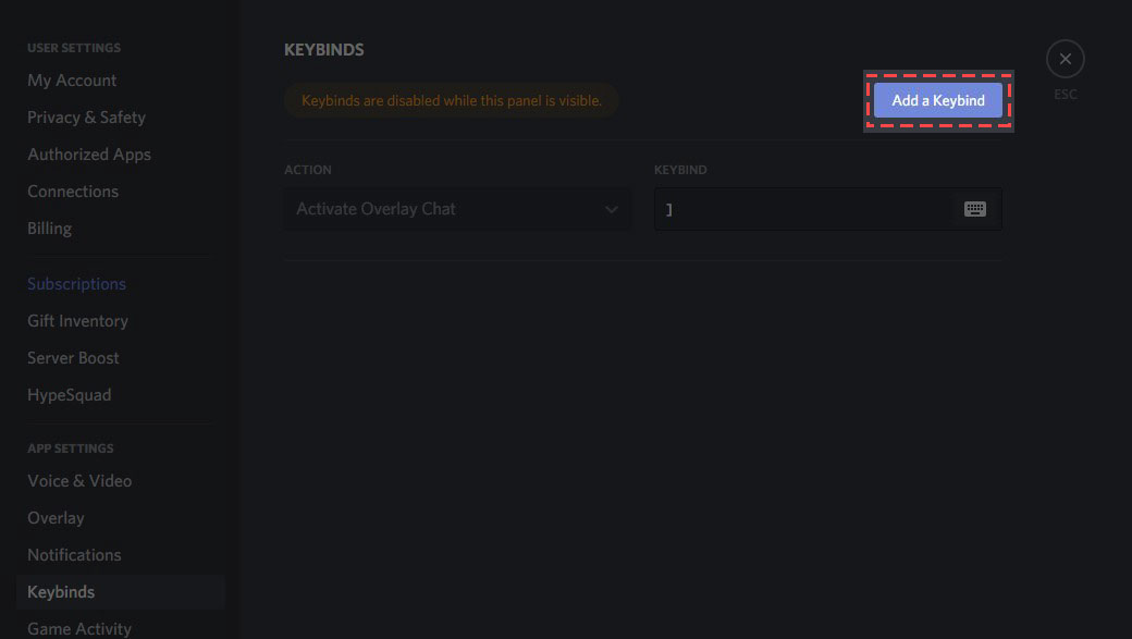 Удалить api key discord