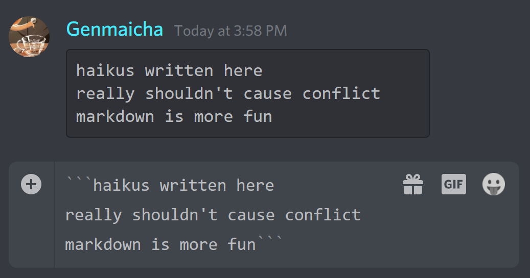 how to do italics in discord