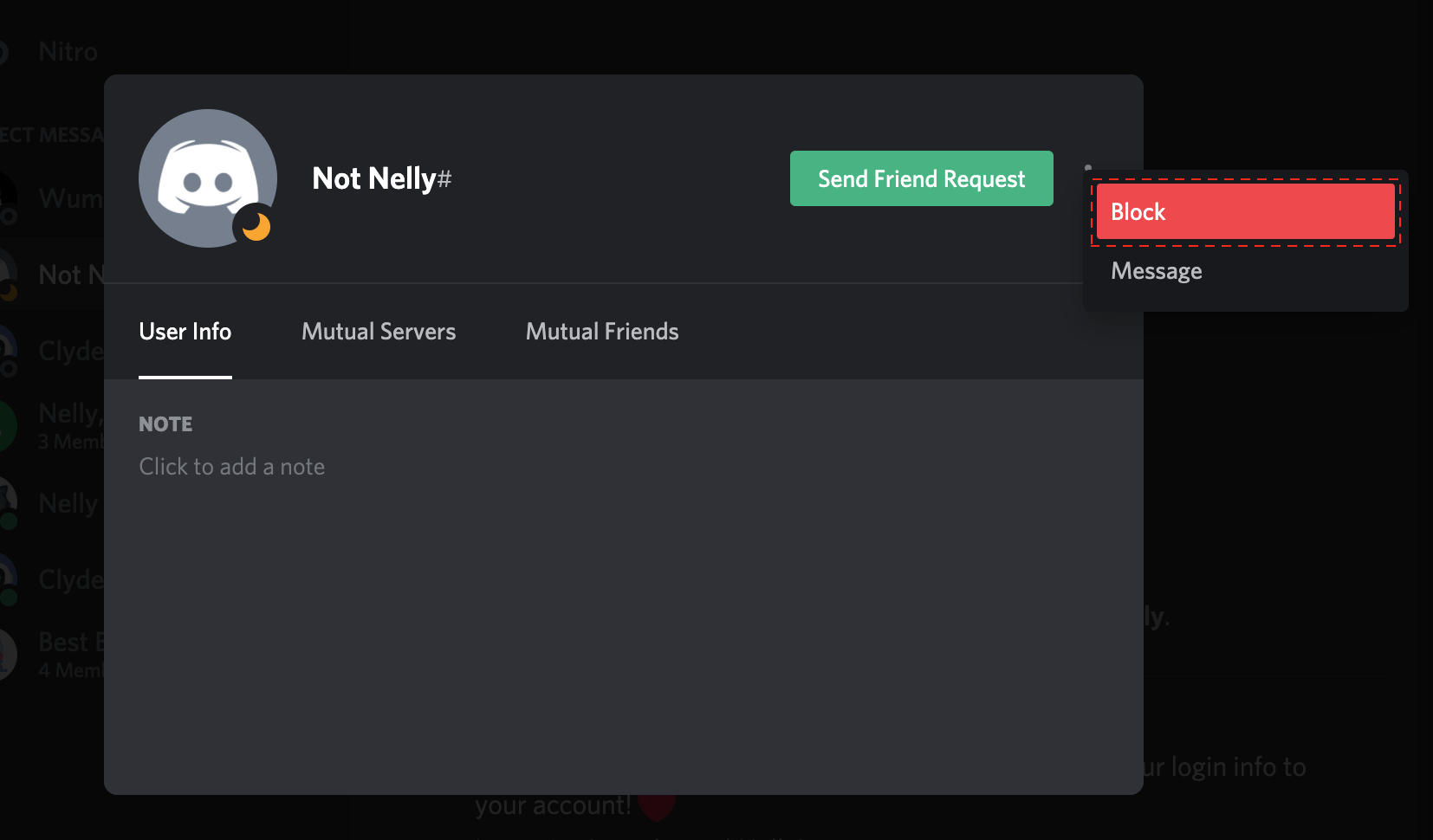 Privacy settings on Discord