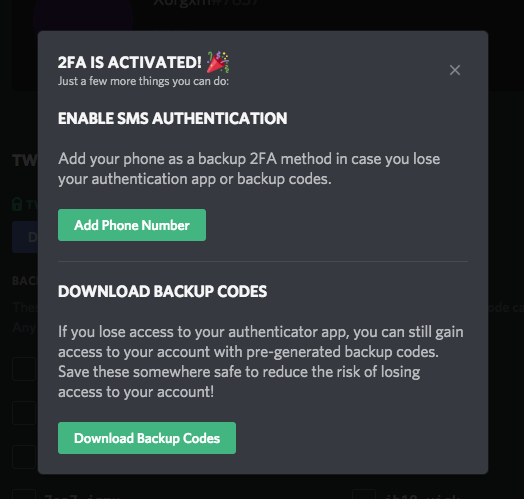 Setting Up Two Factor Authentication Discord