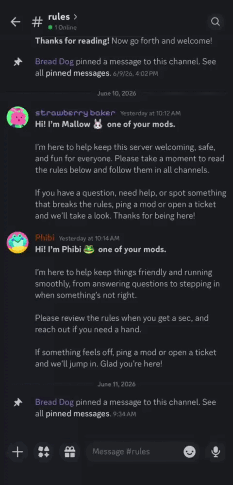 Selecting Unpin Message from the long-press menu (Mobile)