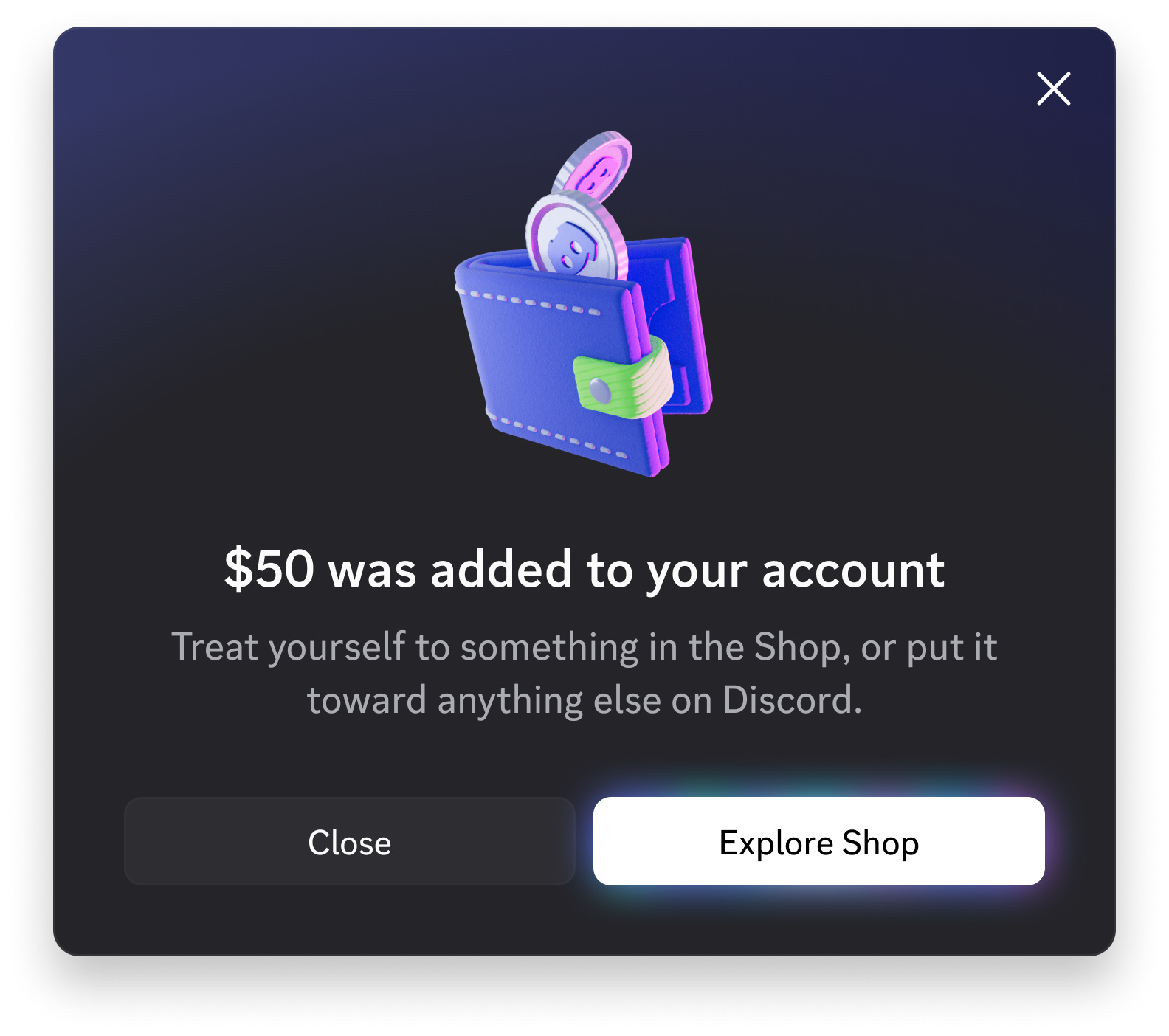 Redeeming a Discord Gift Card through Billing on Desktop