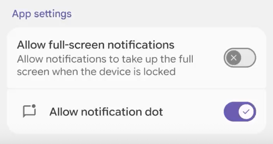 App Settings on Android