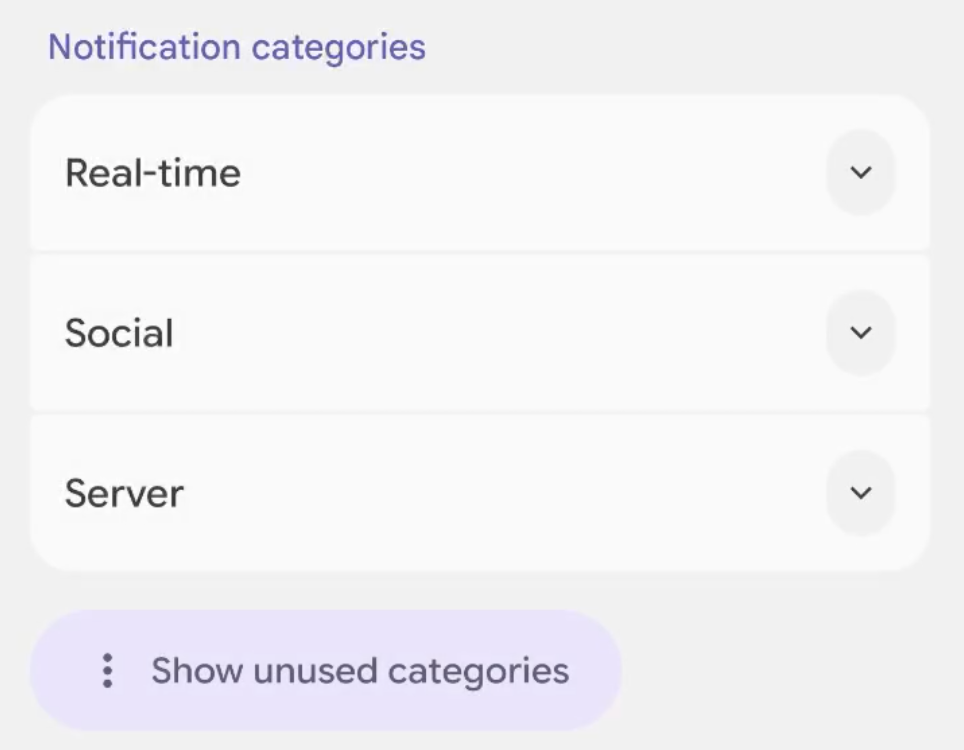 Categorie di notifica su Android