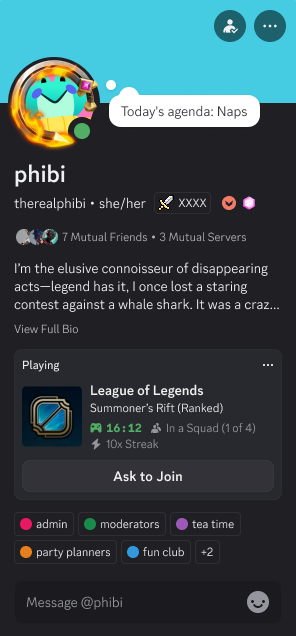 Recent Activity History on User Profile