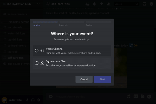 Scheduled Events – Discord