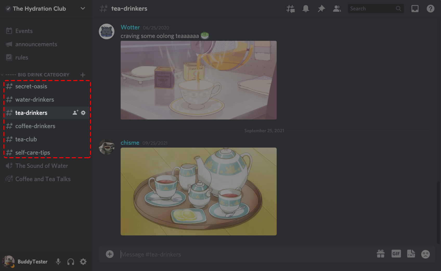 actively chat in your discord server along with others