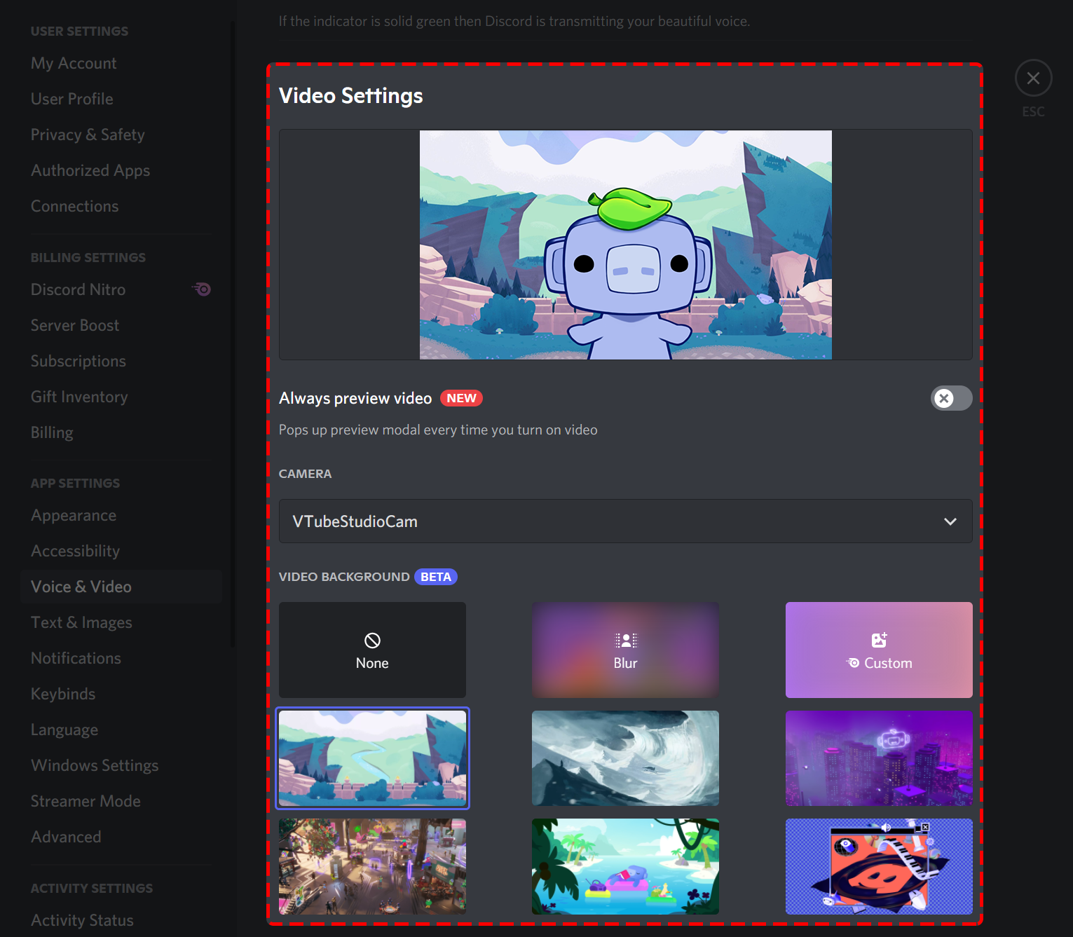 Video Backgrounds – Discord