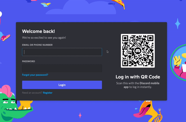 Login Page Of Discord Press Register To Create Account Gif 