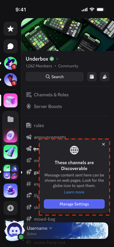 Icon on Discoverable Channels on Mobile 