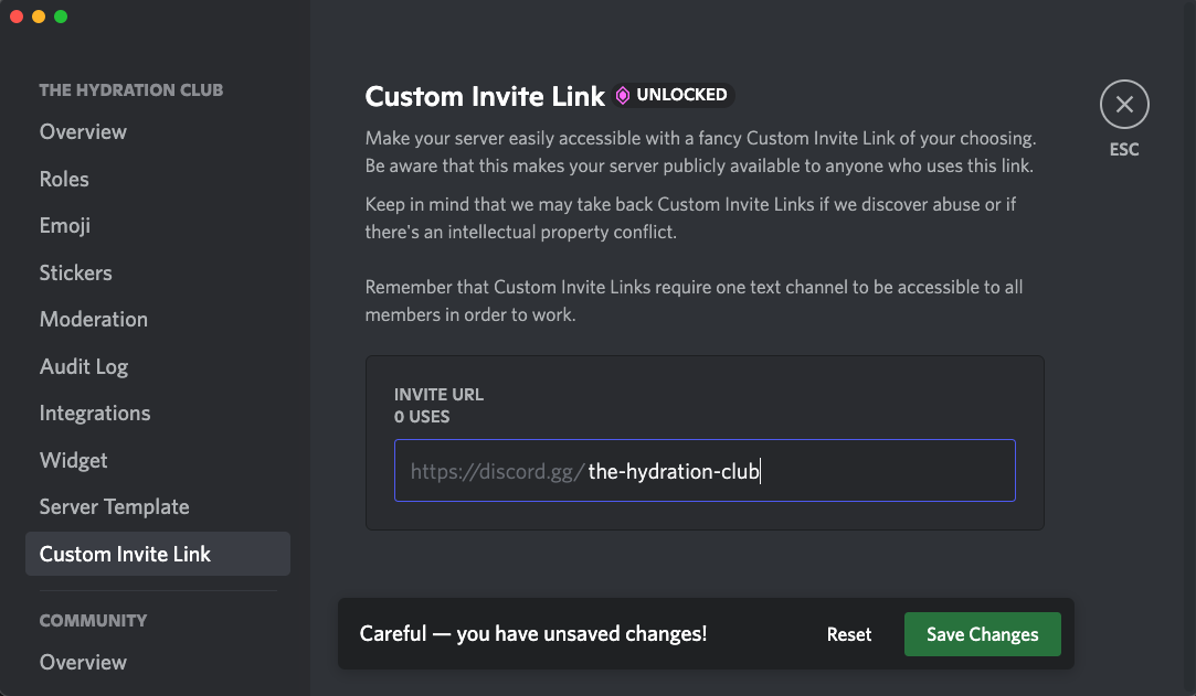 O link do Discord é :  Código