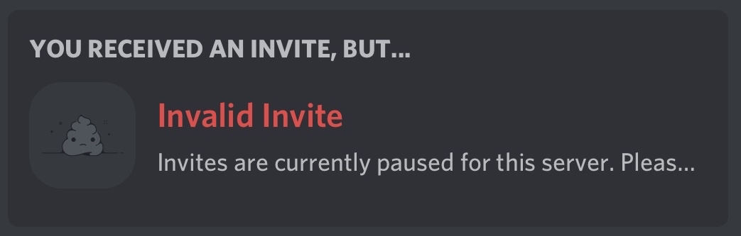 Enlaces de invitación no válidos – Discord