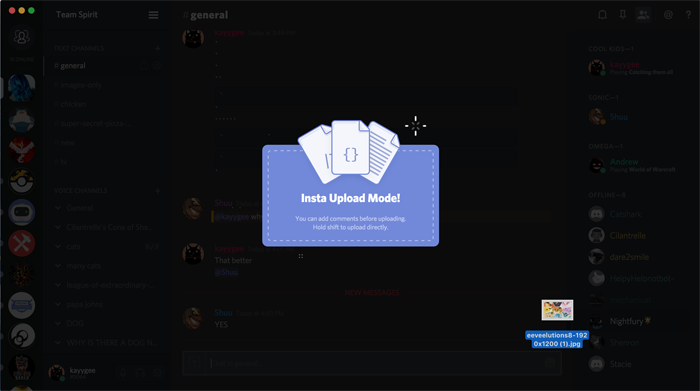 画像やgifをアップロードするには Discord